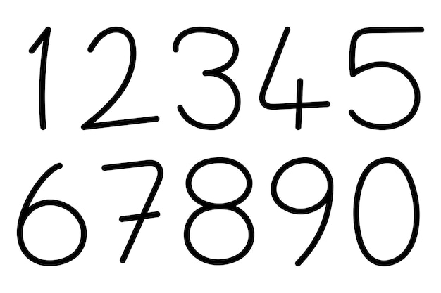 Free Vector hand drawn doodle numbers