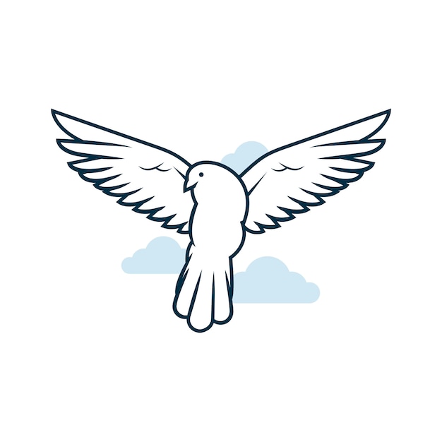 Free Vector hand drawn dove outline illustration