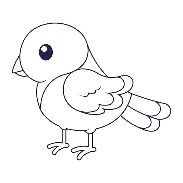 Hand drawn dove outline illustration