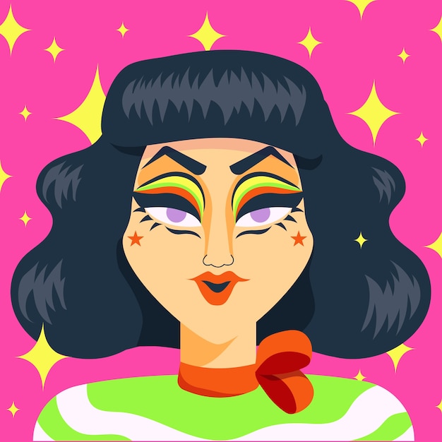 Free vector hand drawn drag queen illustration