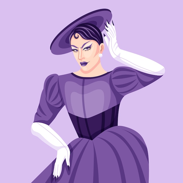 Free Vector hand drawn drag queen illustration