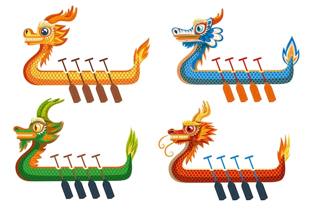 Hand drawn dragon boat pack