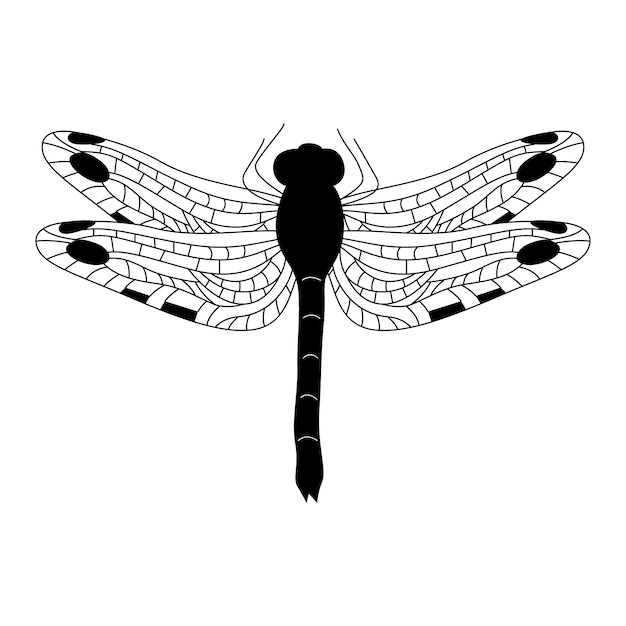 Free Vector hand drawn dragonfly silhouette