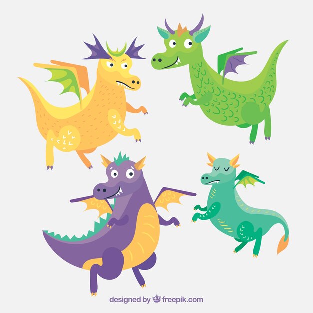 Hand drawn dragons with lovely style