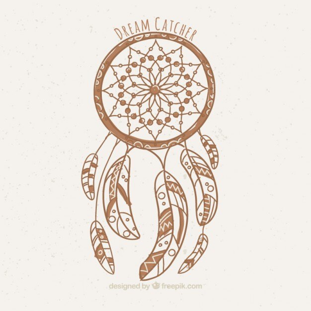 Hand drawn dream catcher ethnic background 