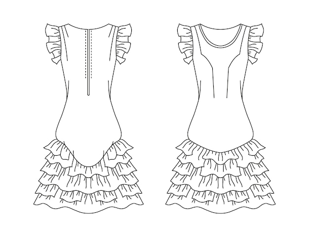 Free Vector hand drawn dress  outline illustration