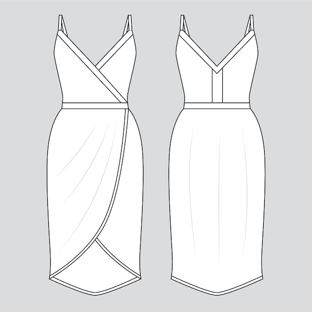 Free Vector hand drawn dress outline illustration