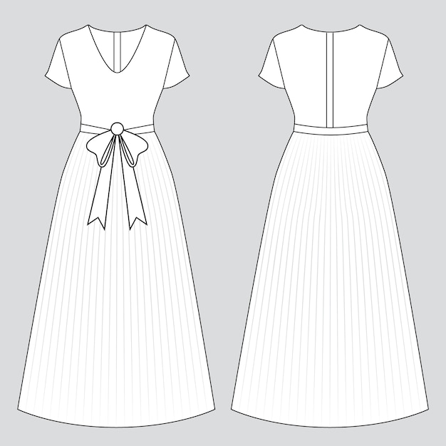 Free Vector hand drawn dress outline illustration