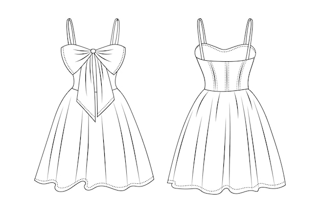 Free Vector hand drawn dress outline illustration