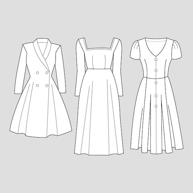 Free Vector hand drawn  dress outline illustration