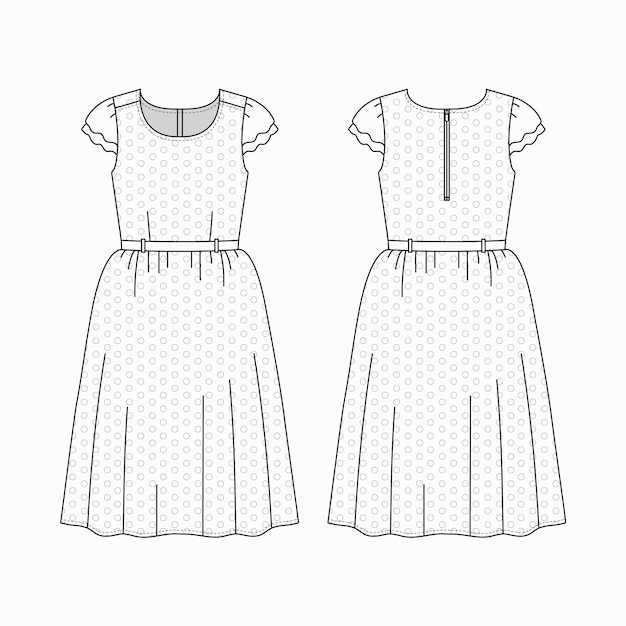 Free Vector hand drawn dress  outline illustration