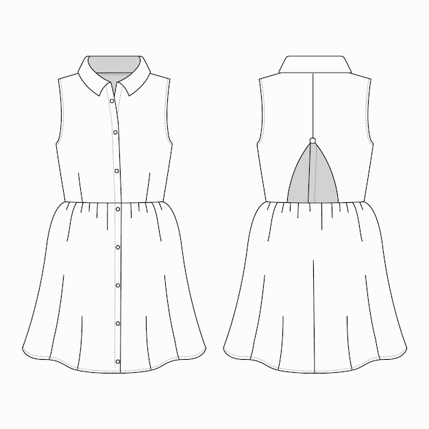 Free Vector hand drawn dress  outline illustration