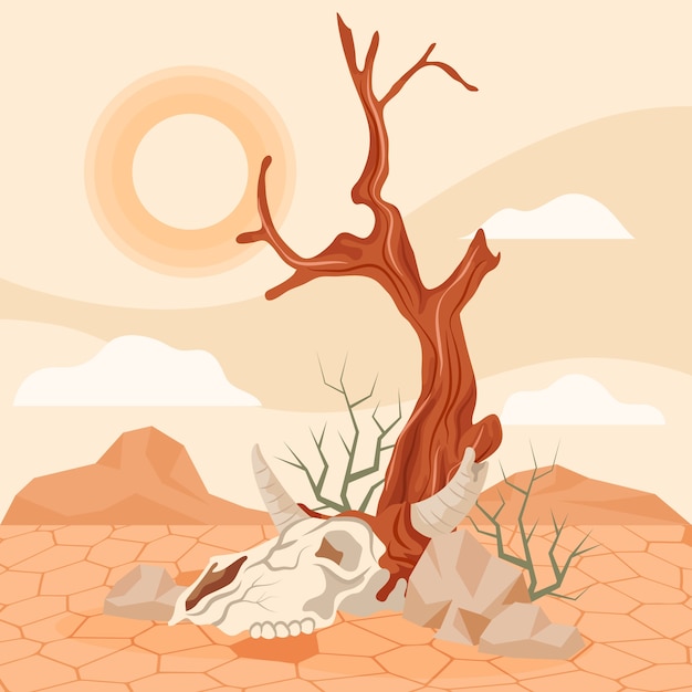 Free vector hand drawn drought illustration