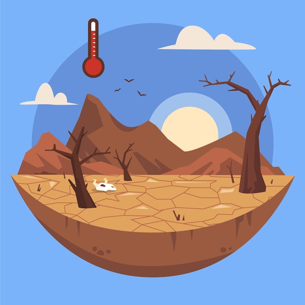 Free vector hand drawn drought illustration