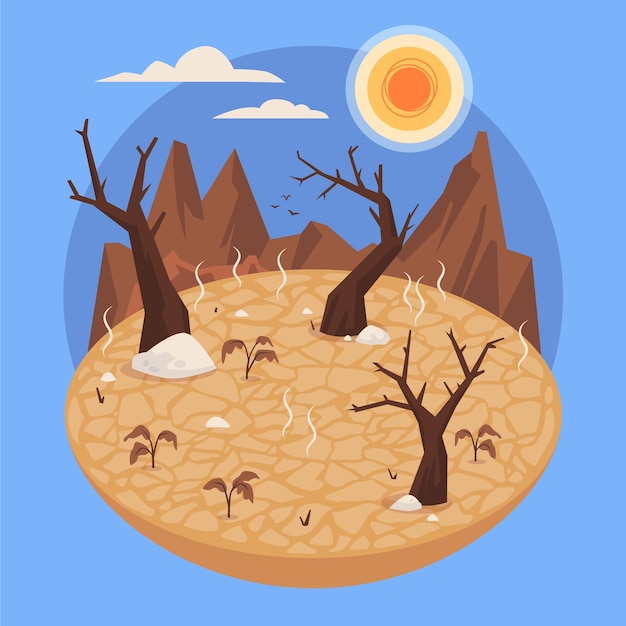 Free vector hand drawn drought illustration