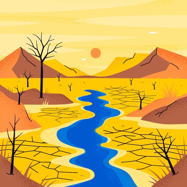 Free vector hand drawn drought illustration