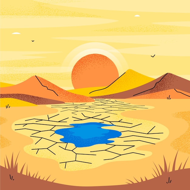 Hand drawn drought illustration