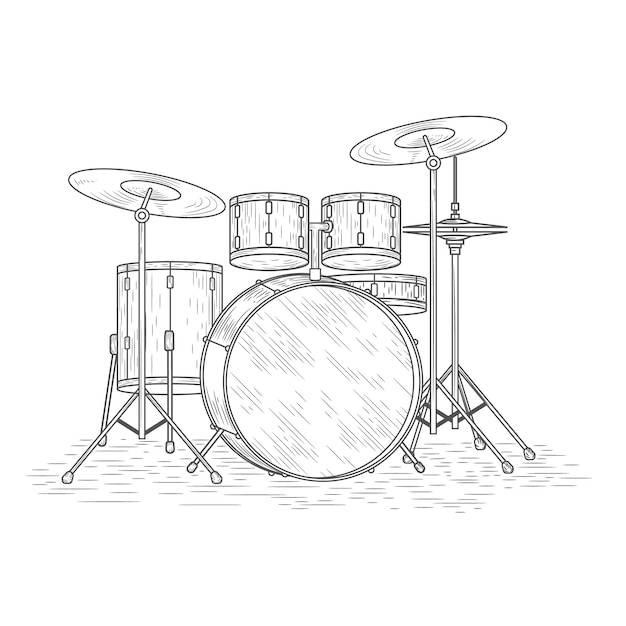 Free vector hand drawn drum  illustration