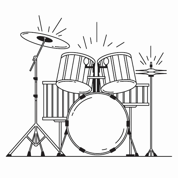 Free vector hand drawn drum  illustration