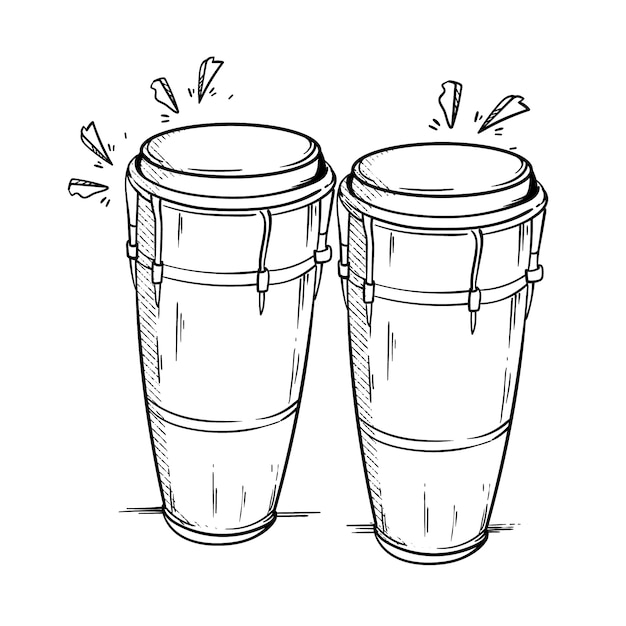 Free vector hand drawn drum  illustration