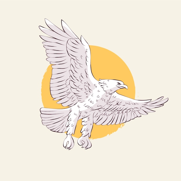 Free Vector hand drawn eagle flying drawing illustration