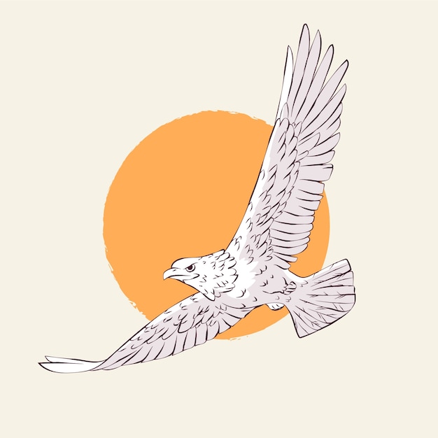 Free Vector hand drawn eagle flying drawing illustration