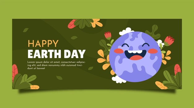 Hand drawn earth day horizontal banner