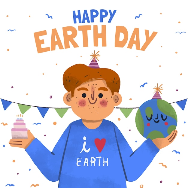 Free vector hand drawn earth day illustration