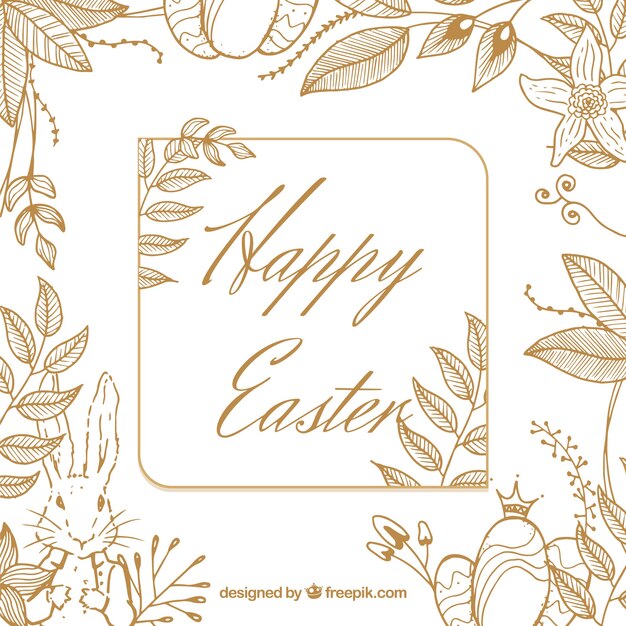 Hand drawn easter background