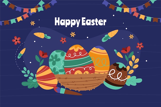 Free Vector hand drawn easter background