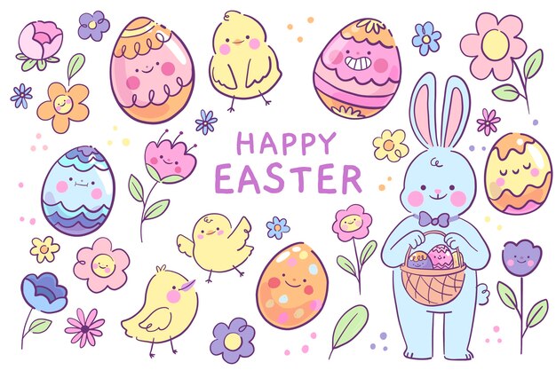 Hand drawn easter background