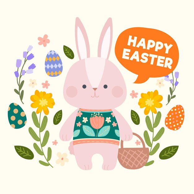 Hand drawn easter celebration illustration