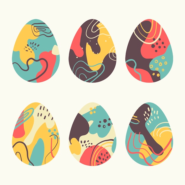 Free Vector hand-drawn easter day egg collection concept