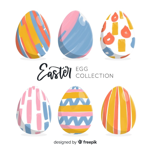 Hand drawn easter day egg collection