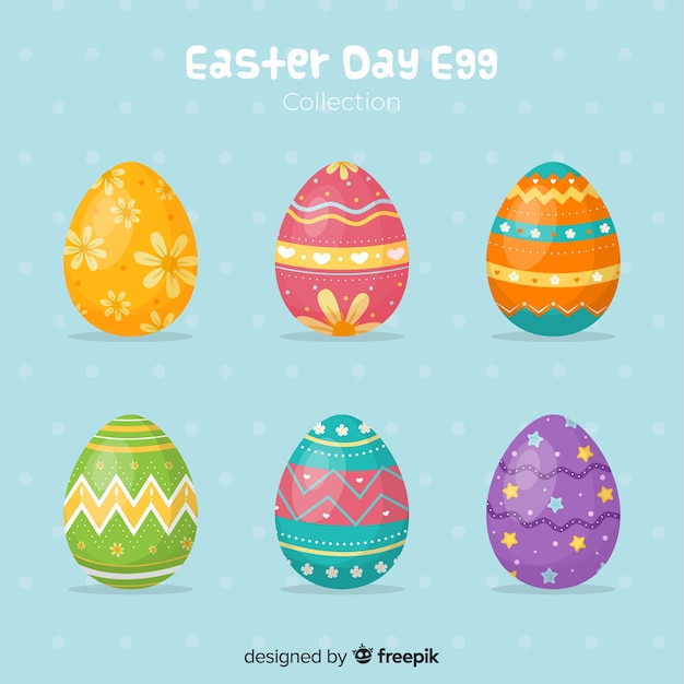 Free Vector hand drawn easter day egg collection