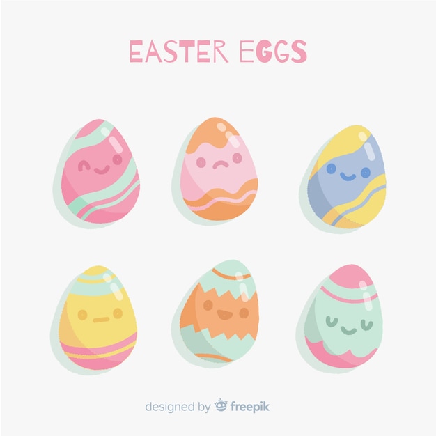 Free Vector hand drawn easter day egg collection