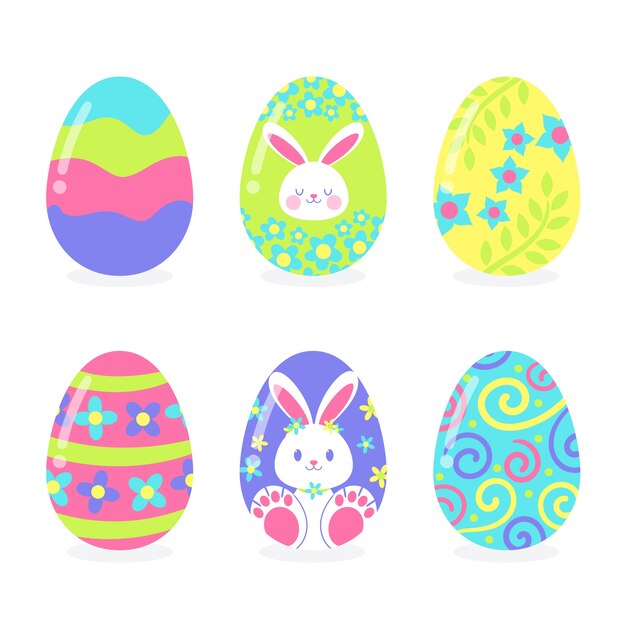 Hand drawn easter day egg collection