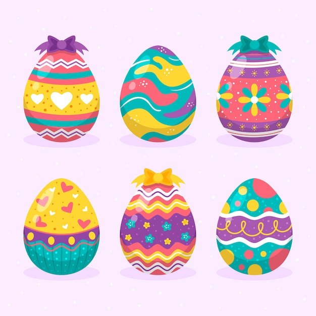 Free Vector hand drawn easter day egg collection