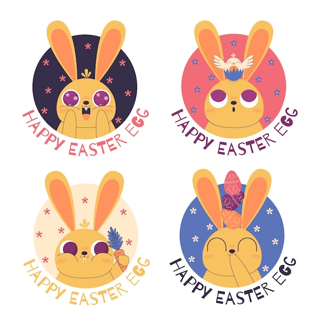 Free Vector hand drawn easter day label collection