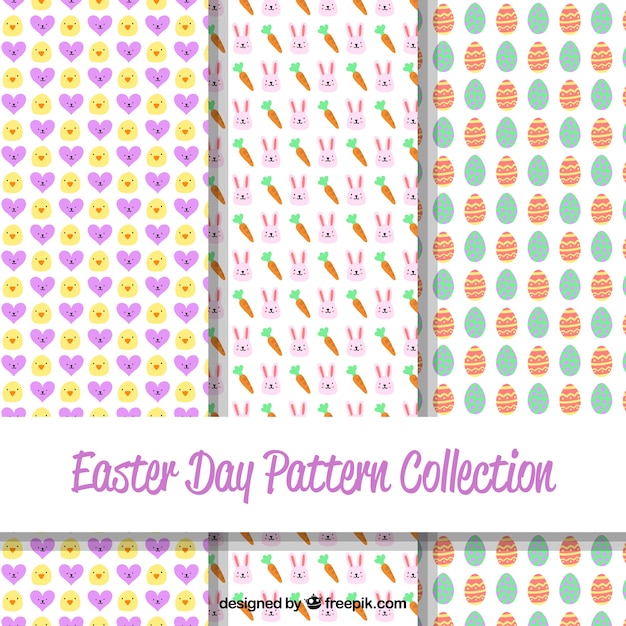 Free vector hand drawn easter day pattern collection