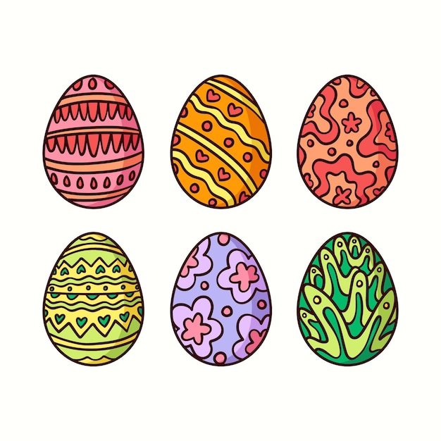 Hand drawn easter egg collection