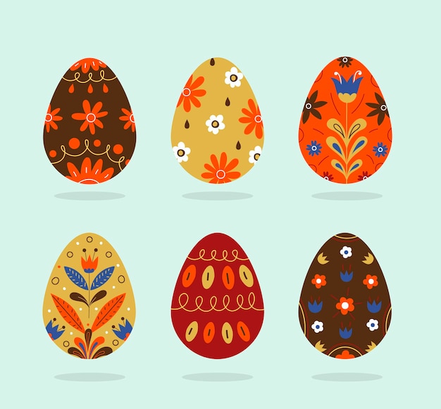 Hand drawn easter egg collection