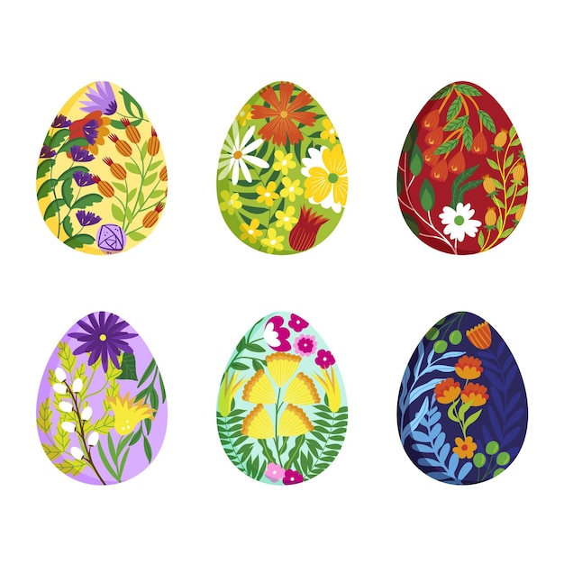 Hand drawn easter egg collection