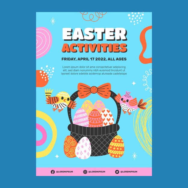 Hand drawn easter invitation template