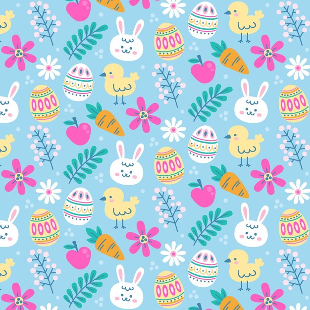 Hand-drawn easter pattern