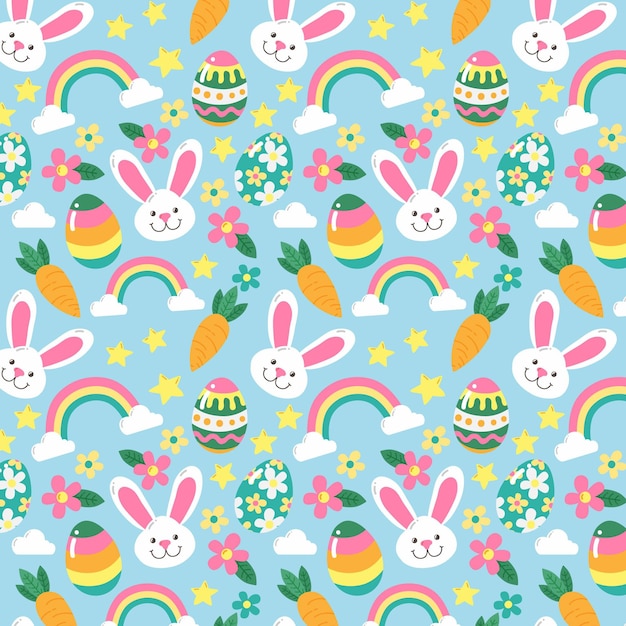 Hand drawn easter pattern