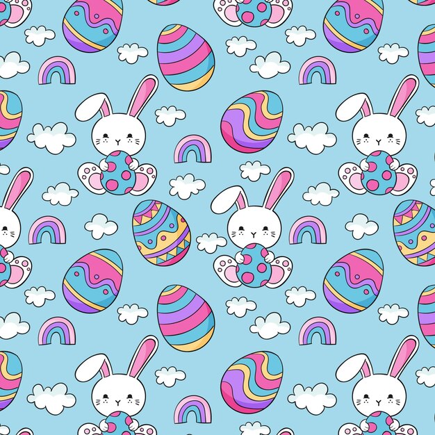 Hand drawn easter pattern