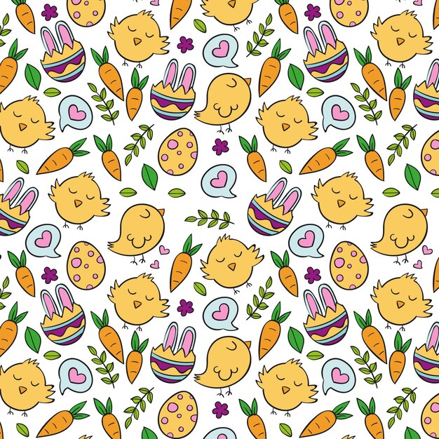 Hand drawn easter pattern