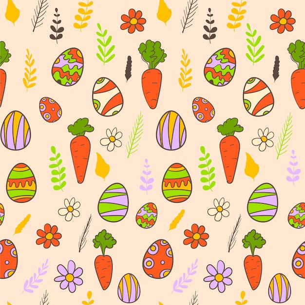 Hand drawn easter pattern