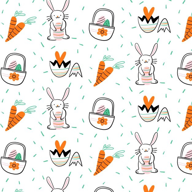 Hand drawn easter pattern